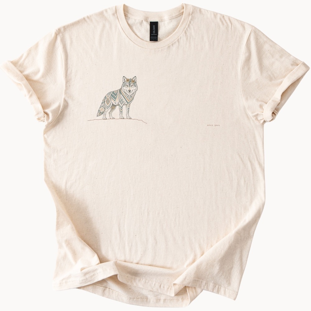 Wild Soul Boho Wolf Geometric Tee
